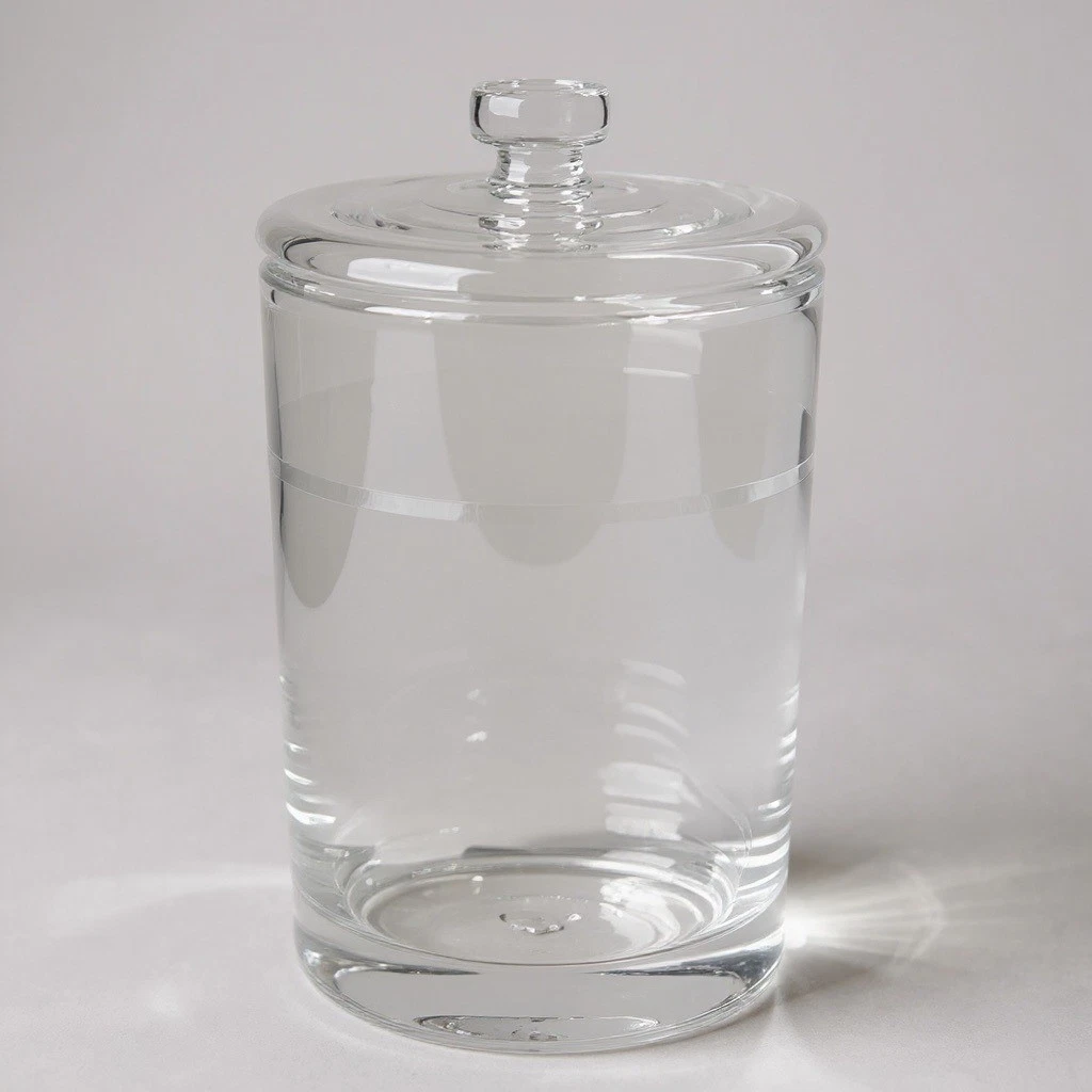 Corning Glass Storage Canister Cylindrical Glass Kitchen Container 1 Liter Bevel