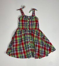 RALPH LAUREN Girls Plaid Sleeveless Button Front Dress Size 4T