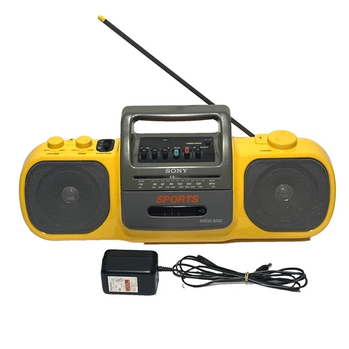 Sony Sports Boombox CFS-904 Radio Cassette Recorder With Power Cord Tested -Read