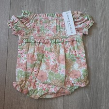 Janie and Jack Baby Girls Floral Romper 0-3M