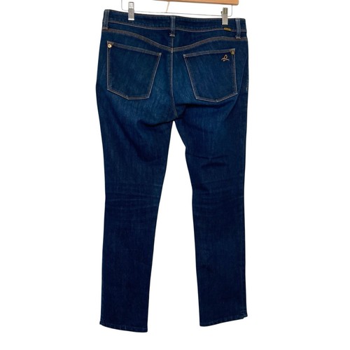 Pantalones de mezclilla para mujer DL1961 Angel Mariner lavado oscuro tiro medio ajustados al tobillo talla 30 - Imagen 2 de 13