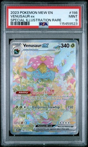 2023 POKEMON MEW EN-151 SPECIAL ILLUSTRATION RARE #198 VENUSAUR EX PSA 9