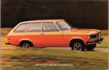 1974 BUICK OPEL MANTA SPORTSWAGON Car Advertising Postcard / Willimantic CT