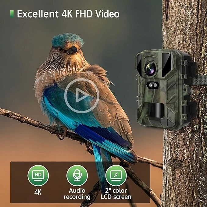 Mini wildlife camera 4K 50MP wildlife camera with night vision motion detector 850 IR LE - Image 4 of 4