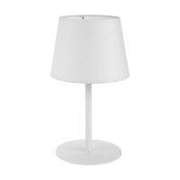 Tischleuchte Weiß E27 H36 Cm Bauhaus Stoffschirm Nachttisch Schlafzimmer Lampe