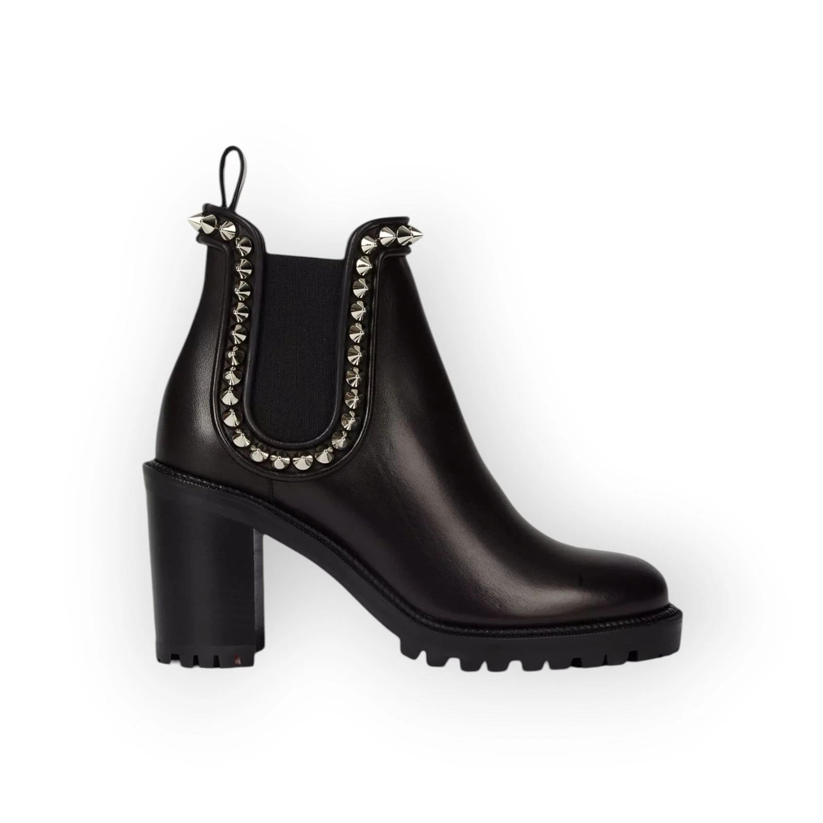 Christian Louboutin — Christian Louboutin Boots Ankle Heels Studded 70 Black 37.5 UK 4.5 US 7.5 NEW