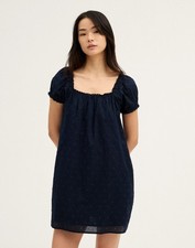 Madewell The Chateau Mini Dress Color Deep Indigo