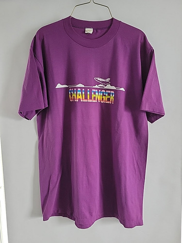 Vintage Single Stitch NASA CHALLENGER Large T Shirt 29.5x21 By Velva Sheen
