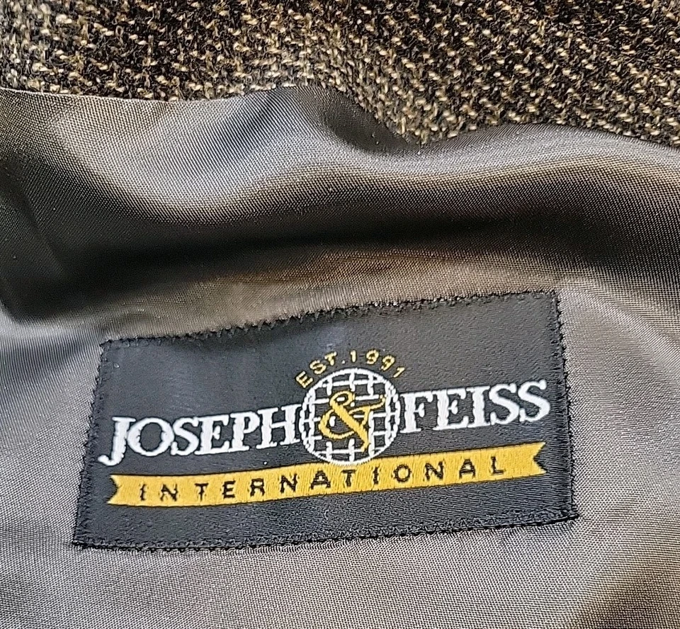 Joseph & Feiss Hombres 100% Lana Tweed Blazer Traje Chaqueta Abrigo Deportivo 44S Marrón  Foto 4 de 4