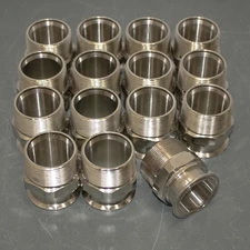 (11) Sanitary Tri-Clamp Adapter Fitting, 2" NPT x 2" Clamp, Nickel Plated Steel