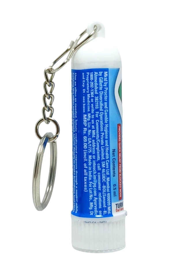 Носовой ингалятор Vicks 2 шт. — освежающая ментоловая и камфорная ароматическая палочка (0,5 мл) - Изображение 4 из 4