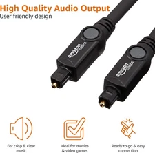 Amazon Basics Digital Optical Audio Toslink Cable 3.28 Feet / 1 Meter New