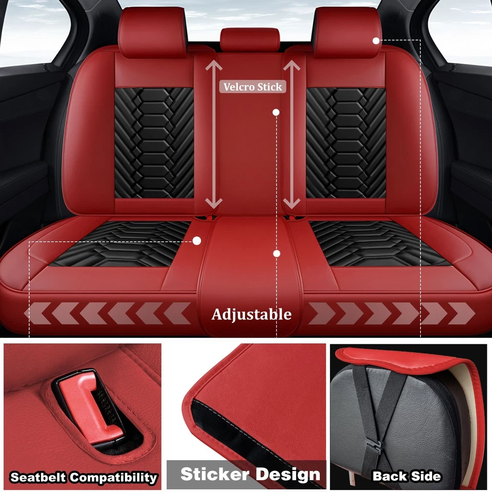 For Chevrolet Silverado GMC 1500 2500HD 3500HD Leather Car Seat Cover Full Set Foto 4 de 4