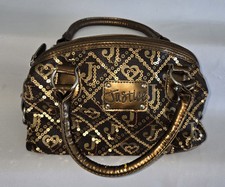 Justice Girl's Dark Brown Gold Sparkly Sequinned Purse, 2010