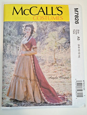 McCalls Costumes Victorian Dress Angela Clayton M7826 A5 6 8 10 12 14 UNCUT