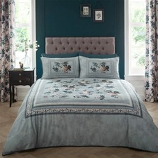 Image of appletree heritage windsford duvet set super king size 100% cotton teal bedding