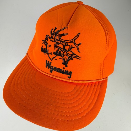 Nissin Trucker Hat Elk Deer Hunter Wyoming Men's Snapback Adjustable Orange