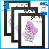 Bilderrahmen 13X18Cm Schwarz 3Er Set Holz Fotorahmen Mit Acrylglas Zum AufhäNgen
