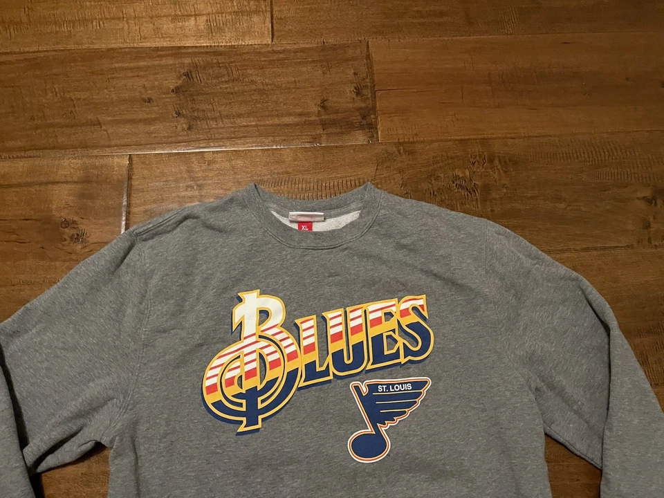 Sudadera St Louis Blues NHL Hockey Mitchell & Ness Vintage Cuello Redondo - Para Hombre XL Foto 2 de 4