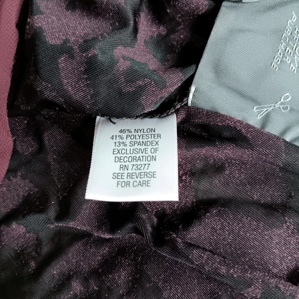 Блузка Simply Vera Vera Wang Velvet Burnout размер большой бордовый с длинным рукавом - Изображение 3 из 4