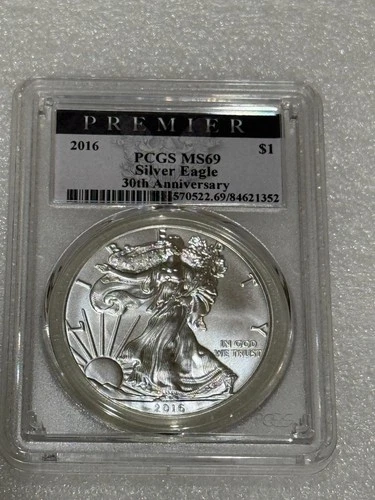 2016 Silver Eagle PCGS MS69 ~~ Premier Label ~~ No Spots ~~ (352)