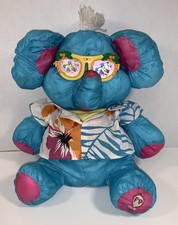 Fisher-Price Puffalumps Blue Elephant Plush Hawaiian Shirt  Sunglasses 1987