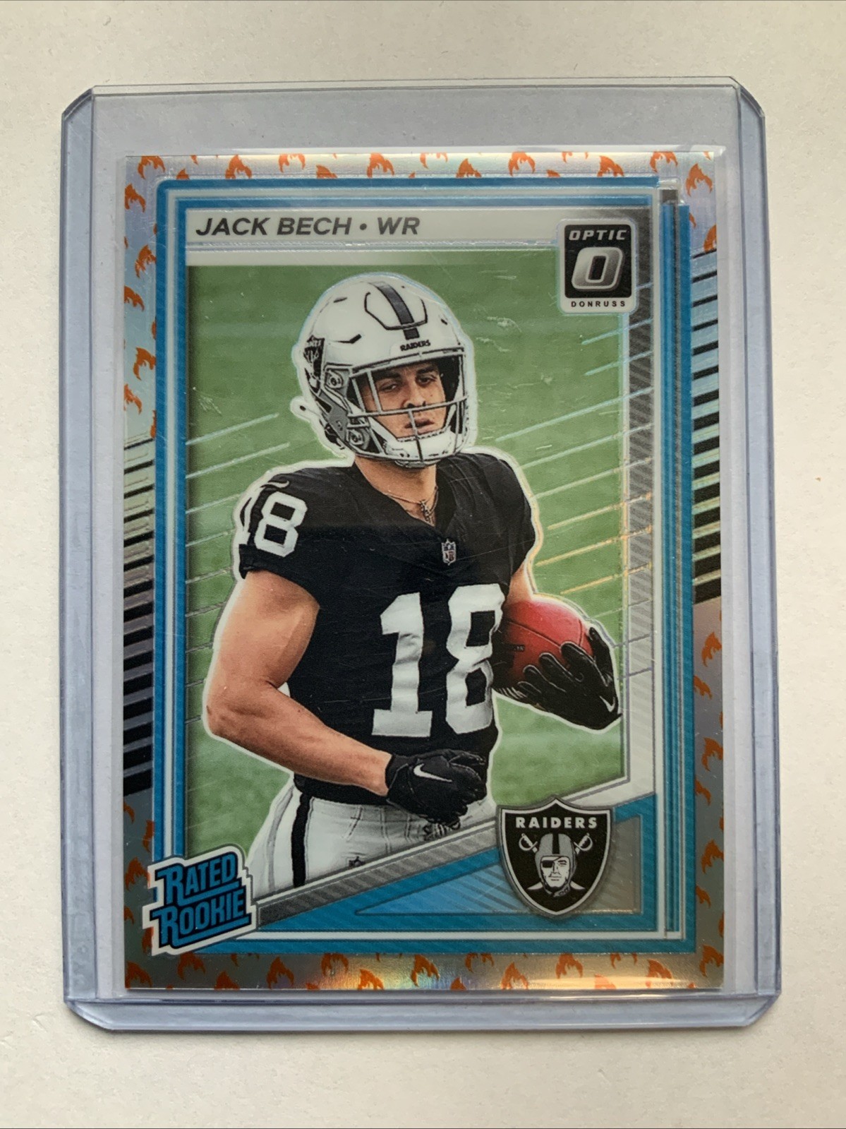 2025 Panini Donruss Optic Jack Bech #211 RC Fire Emoji Las Vegas Raiders SSP