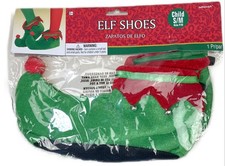 Child Small/Medium Elf Shoes Slippers Christmas Renaissance Costume Amscan