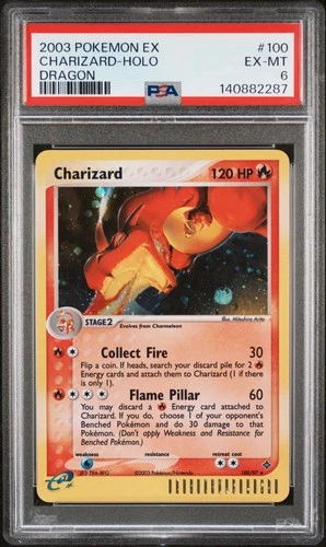 2003 POKEMON EX DRAGON #100 CHARIZARD-HOLO PSA 6