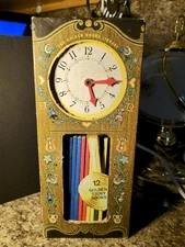 Vtg 1967 Golden Hours Library Golden Press 12 Story Books w/ Clock Case Box