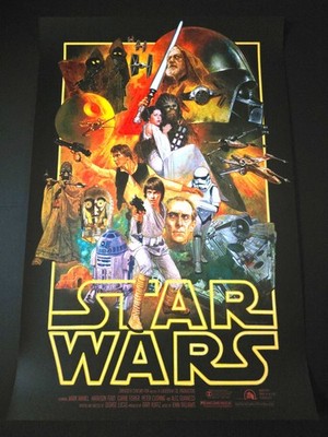 Star Wars New Hope Alt Filmplakat Kunst von Manuel Sanjulian limitierte Auflage /77 nicht Mondo