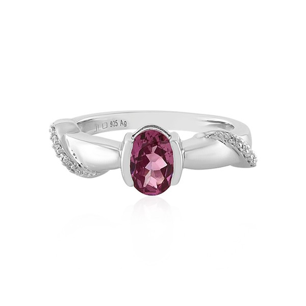 Cavill Malaya Granat Ring Damen 925 Silber Platin Oval 0,79Ct Zirkon-image