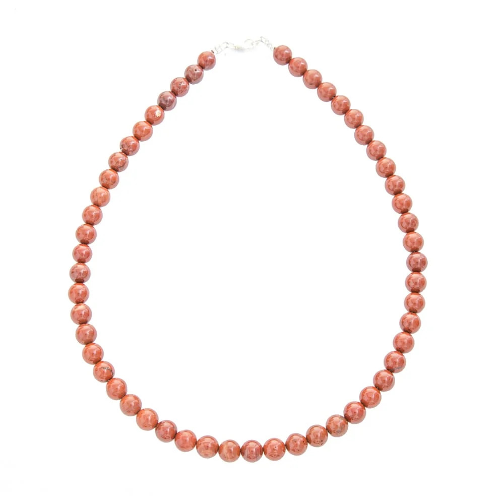 Collier jaspe rouge 8mm idéal pour vos séances quotidiennes de yoga