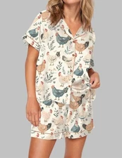 Cute Chicken Pajama Set For Women