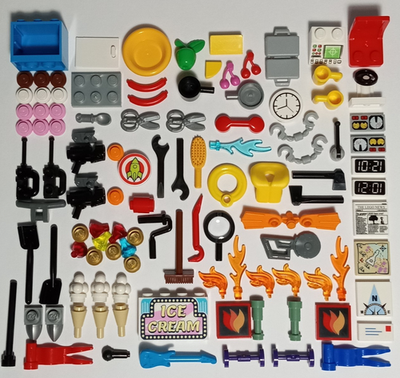 New Genuine LEGO City Minifigure Accessories Parts Lot 110 Pieces