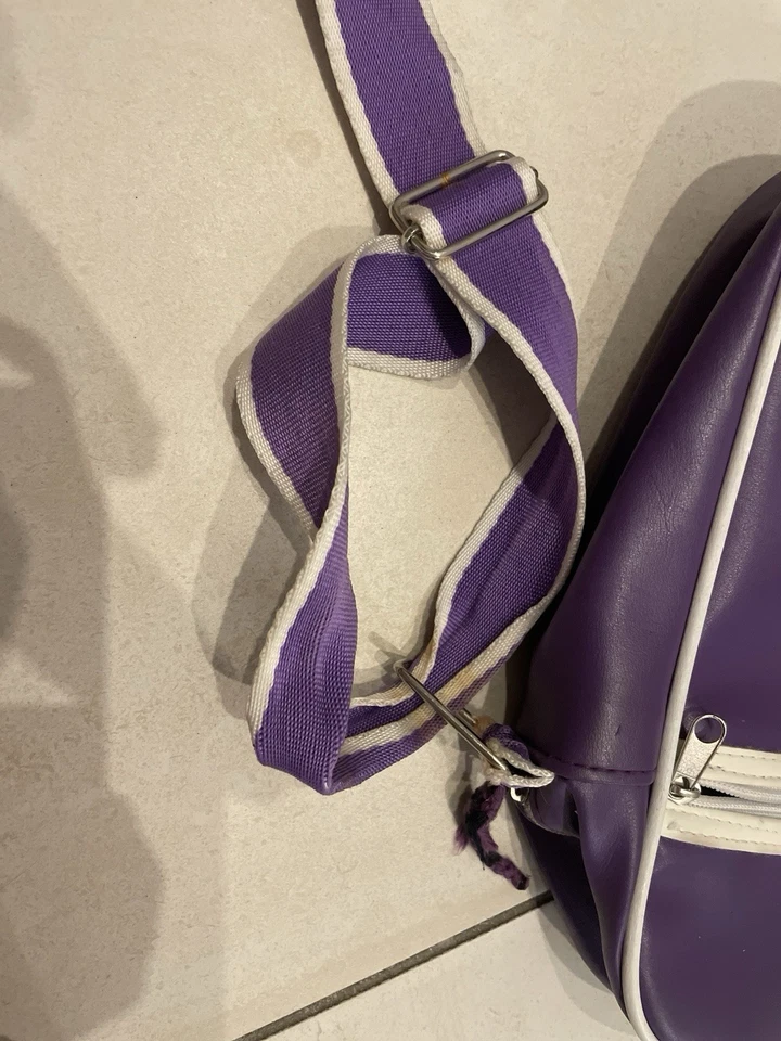 Adidas Retro Sport-Umhängetasche Ca 36 Lila Top Airliner Bag Vintage Rar - Bild 3 von 4