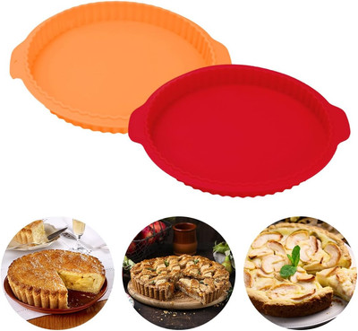 Fruit Cake Mould, Pack of 2 Cake Base Baking Moulds, 28 Cm Cake Base Mould, Sili