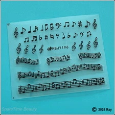 Music Notes Staff G Cl Nail Decals Sticker Musical symbol Stave F Clef Bass Clef