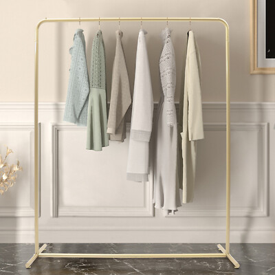Vintage Clothing Storage Shelf Industrial Gold Clothes Hanger Rack Garment Stand