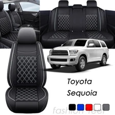 For Toyota Sequoia Car Seat Covers Full Set Leather Front 5/2 Seater Waterproof
