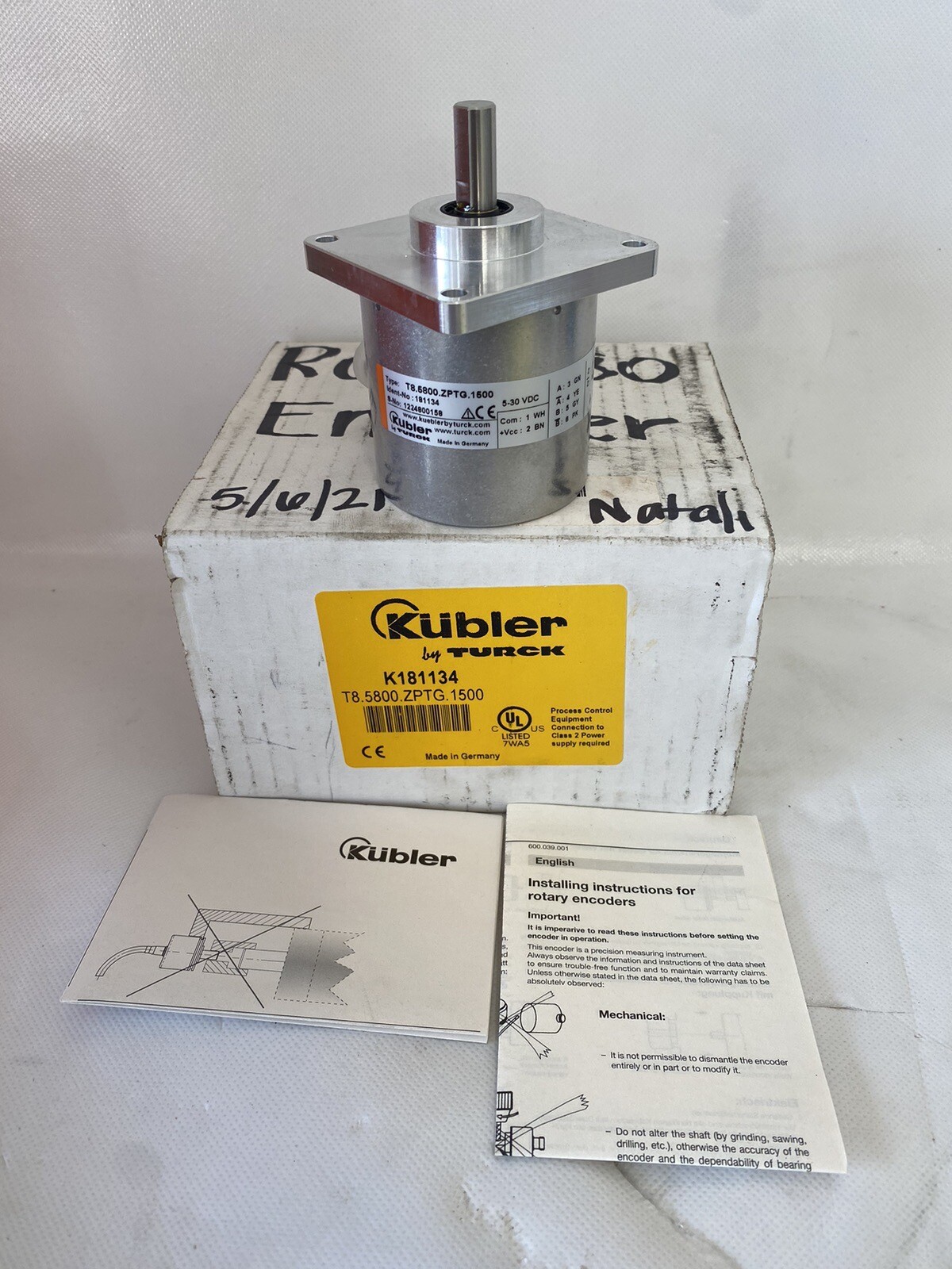 TURCK KUBLER T8.5800.ZPTG.1500 K181134 ROTARY INCREMENTAL ENCODER Brand New