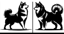 Two Siberian Husky Black Vinyl Decal Car Window Laptop Notebook Tablet Mailbox