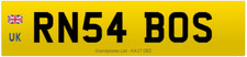 RN PRIVATE NUMBER PLATE RN54 BOS CHERISHED REGISTRATION RN INITIALS BOSS REG