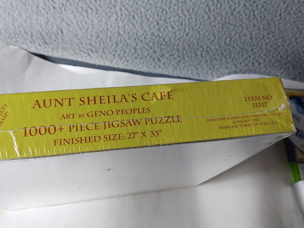 SUNSOUT Aunt Sheila's Cafe 1000 Piece Jigsaw Puzzle - Geno Peoples Art 27x35 Inches