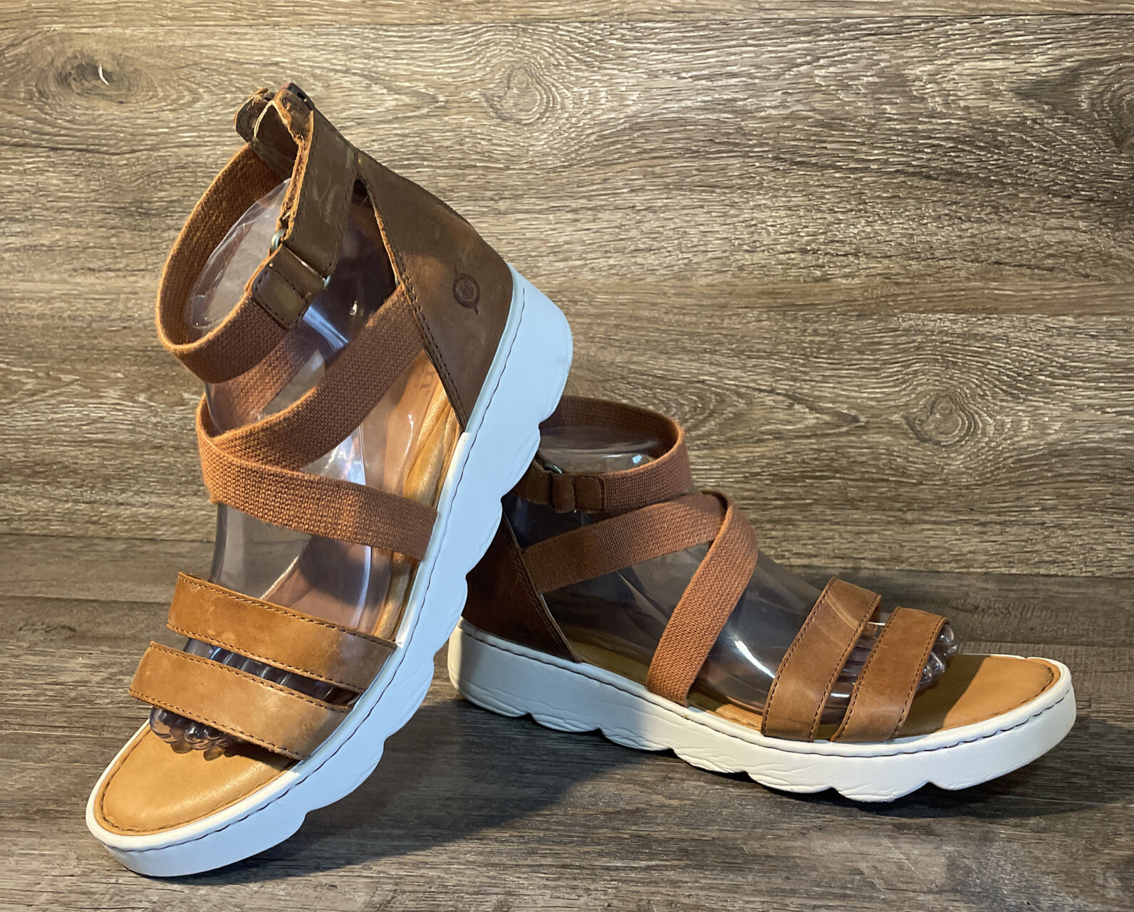 Born Calexico Strappy Tan Leather Platform Gladiator Sandal Shoe Womens Sz  10 | eBay