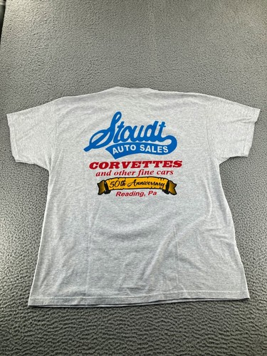 Vintage Corvette Shirt Mens XXL 2XL White 90s Racing Double Sided Short Sleeve - Picture 8 of 13