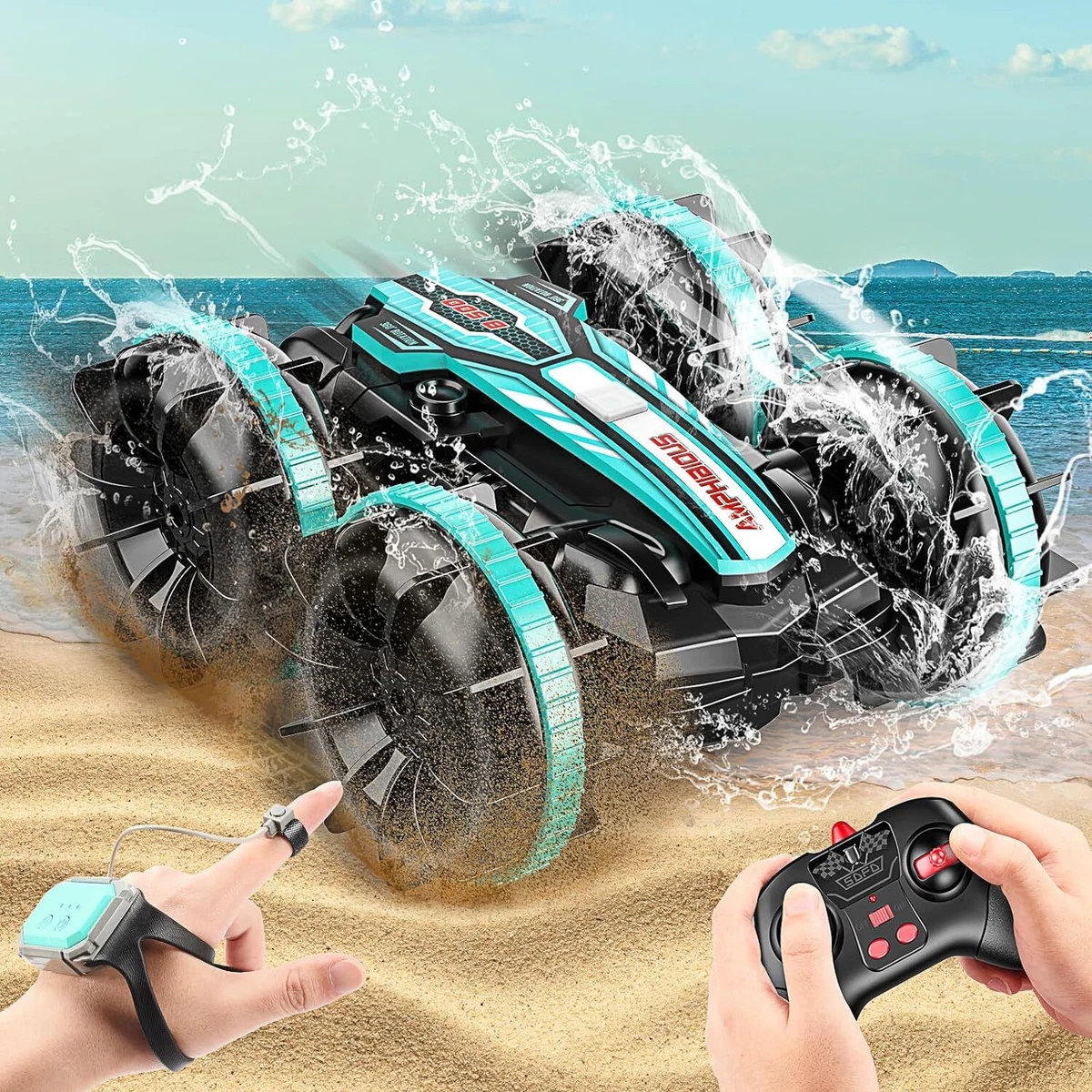 Amphibious RC Car RC Monster Truck Beach Toy Car 4WD Stunt Car Off Road Toy Car