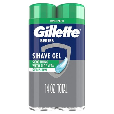 Gillette Series 3X Action Shave Gel Sensitive Twin Pack 7 Oz Pack of 2 Packag...