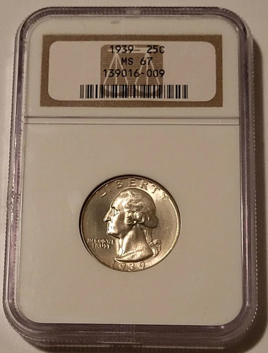 1939 Washington Quarter MS67 NGC Light Toning