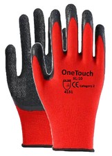 24 PAIRS LATEX COATED ORANGE RUBBER WORK GLOVES BUILDER GARDENING SAFETY GRIP